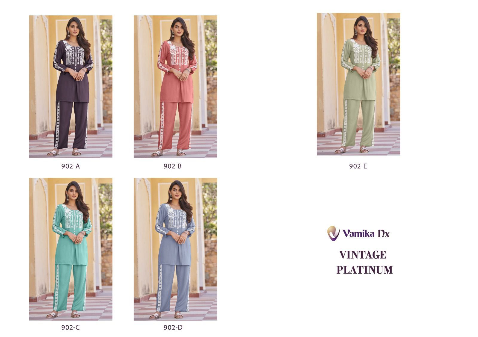 Vintage By Vamika Nx Platinum Rayon Cord Set Kurti With Bottom Wholesale Online

